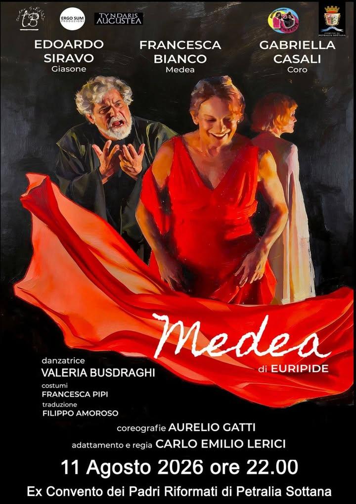 Appuntamento di questa sera🎭"MEDEA"🎭 di Euripide   Adattamento e regia di CARLO EMILIO LERICI. con EDOARDO SIRAVO,......