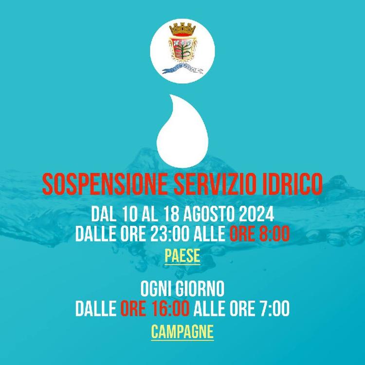 🔴 COMUNICAZIONEd IMPORTANTE🔴 💦 CHIUSURA SERVIZIO IDRICO 💦 ⚠️ - NUOVI ORARI DI CHIUSURA ⚠️ Si avvisa la cittadinanza,...