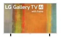 LG Gallery TV with Frame featuring abstract painting as screensaver