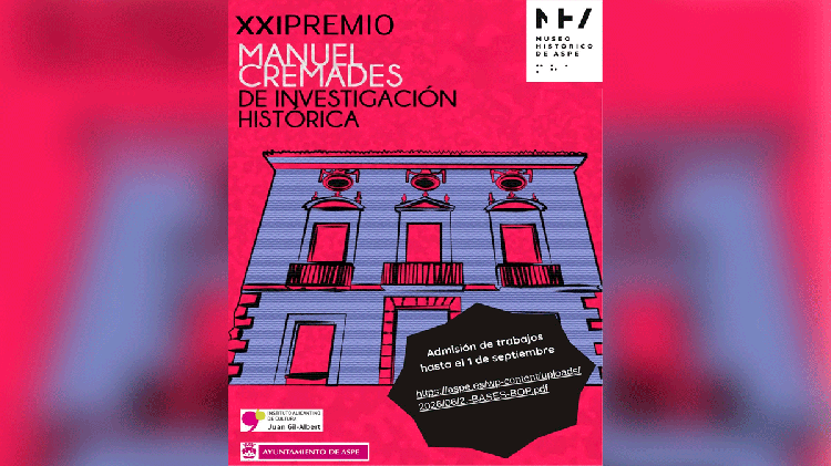 #Aspe: Abierta la convocatoria del XXI Premio Manuel Cremades de Investigación Histórica