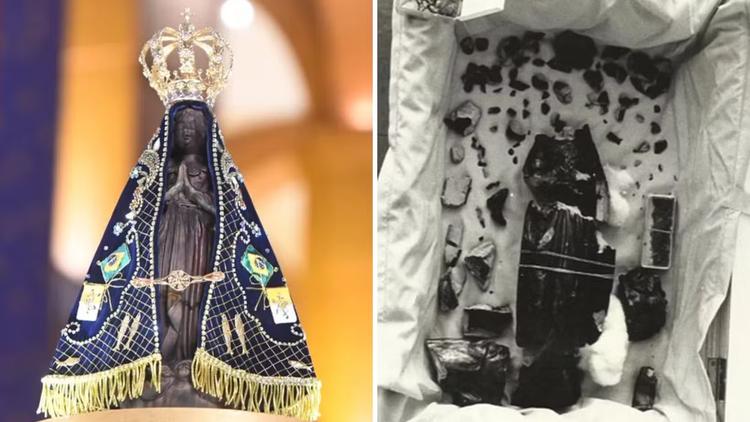 Apagão, furto em cofre de ouro e jovem em surto: relembre como imagem original de Aparecida foi quebrada em mais de 200 pedaços