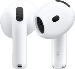 A pair of Apple AirPods 4
