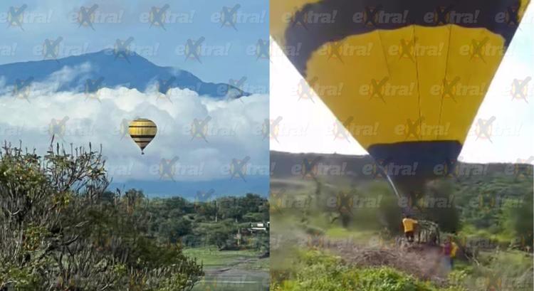 Susto en el aire: Globo aerostático aterriza de emergencia en Miacatlán por falla mecánica