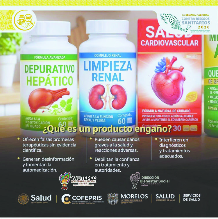 Se suma Yautepec a campaña nacional contra riesgos sanitarios y "productos engaño"