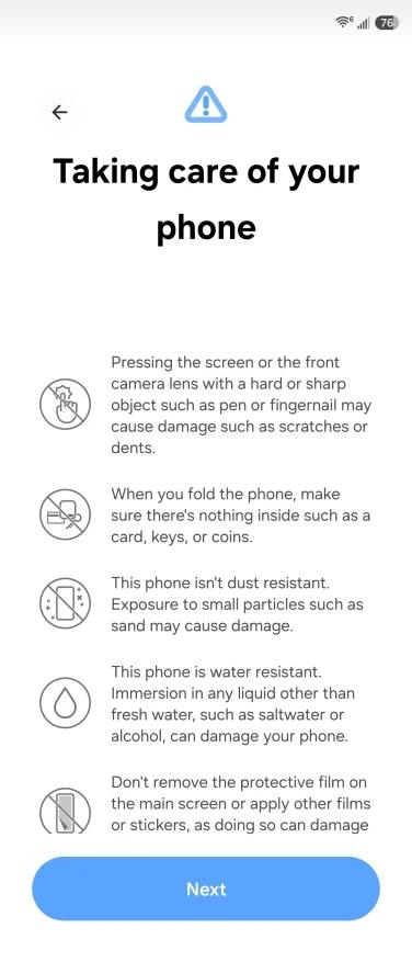 a reminder not to overly bend your samsung phone