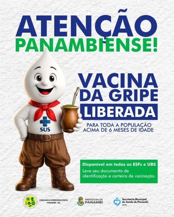 Vacina da gripe liberada para toda a população de Panambi