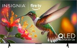 insignia 75-inch class qf led 4k qled smart tv against a white background