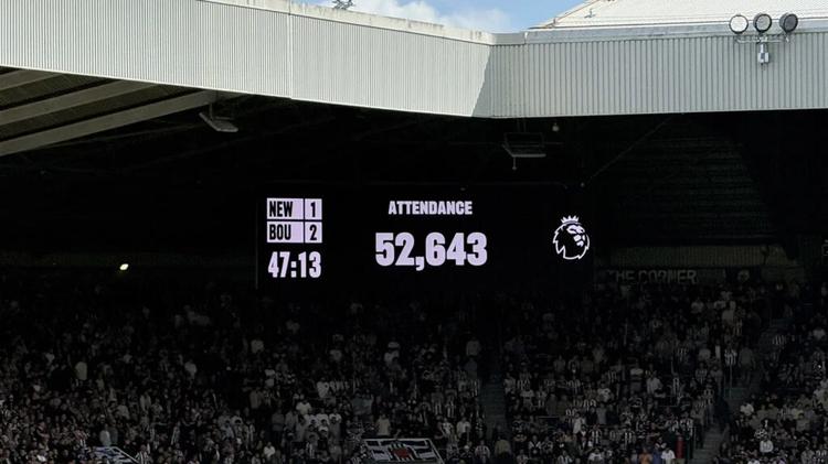 Attendance Screen Newcastle United Bournemouth September 2026