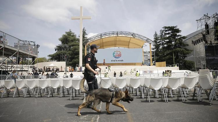 Así está ya la Plaza de Lima, preparada para la masiva vigilia de jóvenes con el Papa este sábado