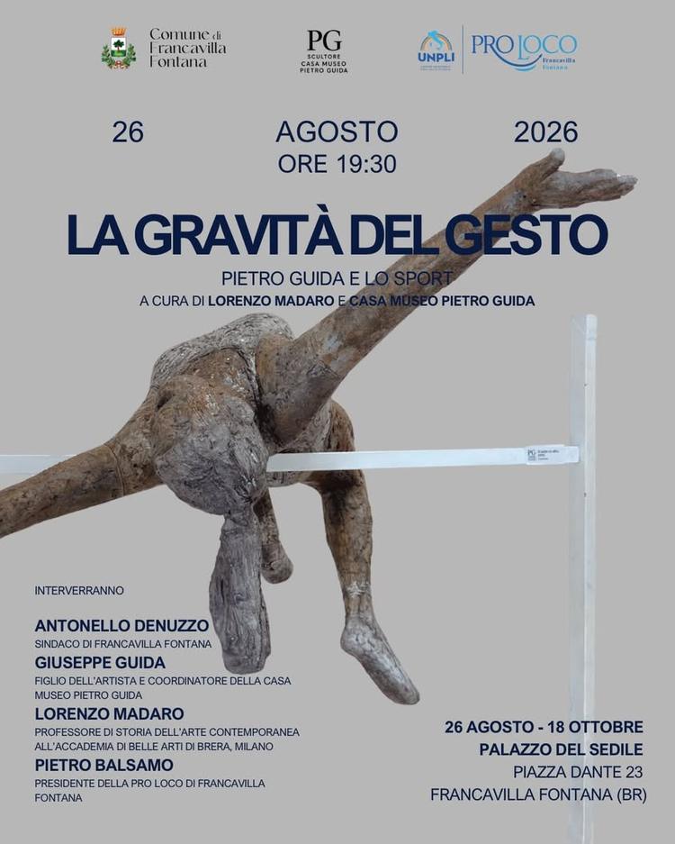 A Palazzo del Sedile la mostra "La gravità del gesto. Pietro Guida e lo sport" Dal 26 agosto al 18 ottobre 2026 Palazzo...