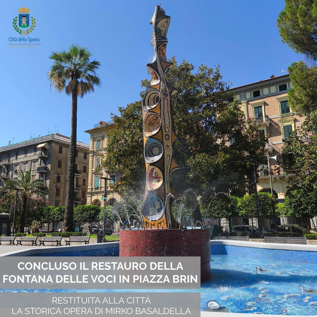 ⛲ Conclusi i lavori di restauro e manutenzione della Fontana delle Voci di Piazza Brin  🚧 Si sono conclusi il restauro...