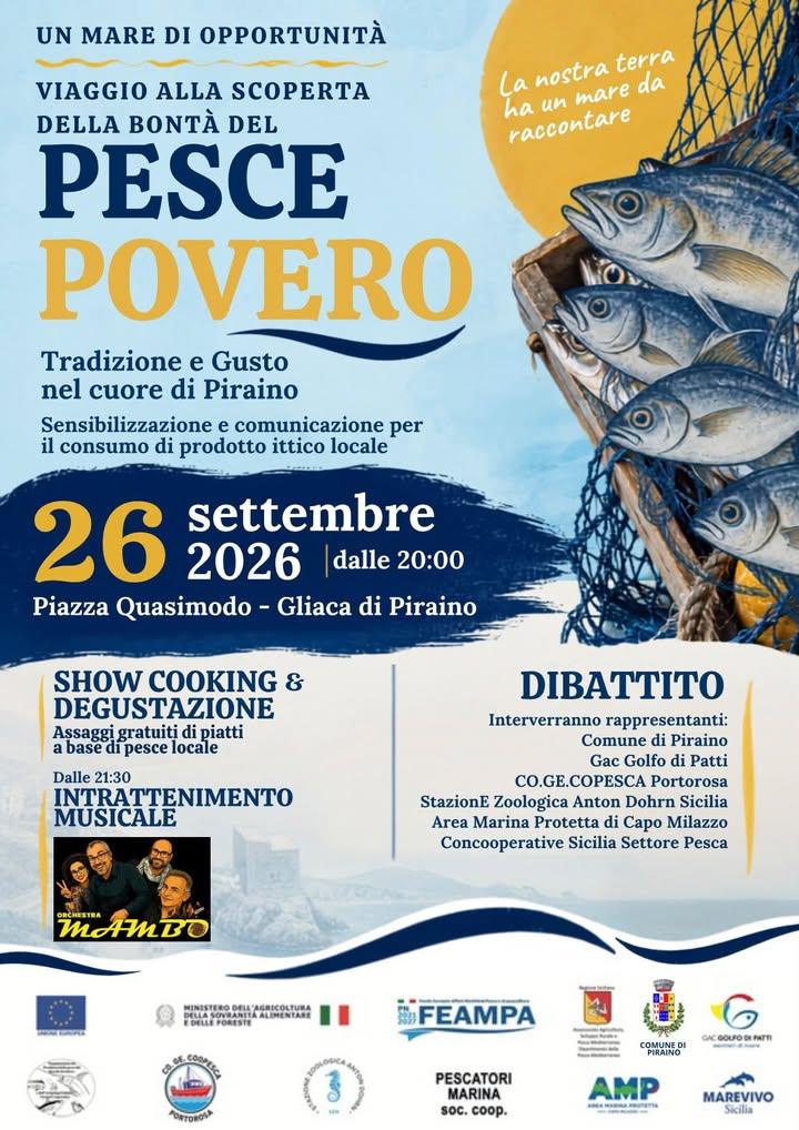 La bontà del pesce povero: il mare, le sue tradizioni e i suoi sapori protagonisti a Gliaca di Piraino! 📅 Domani Sabato...