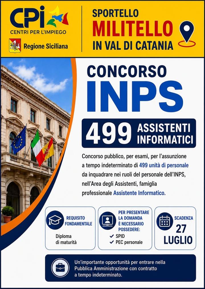 Per tutte le info e candidatura cliccare il link sottostante: https://www.inpa.gov.it/bandi-e-av…/dettaglio-bando-avviso...