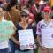 Mulheres em manifestação do 1º de Maio no Distrito Federal: fim da escala 6x1 para garantir mais tempo com a família ( Foto: Fabio Rodrigues-Pozzebom / Agência Brasil)