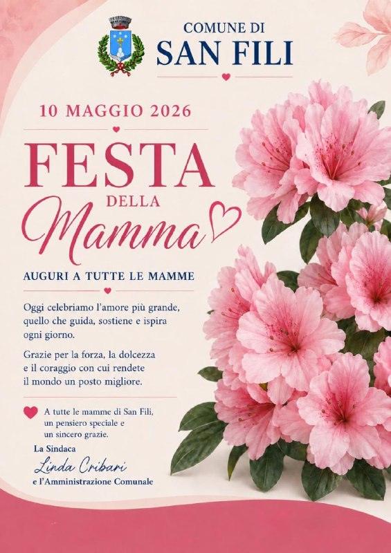𝟏𝟎 𝐦𝐚𝐠𝐠𝐢𝐨 𝟐𝟎𝟐𝟔 | 𝐅𝐞𝐬𝐭𝐚 𝐝𝐞𝐥𝐥𝐚 𝐌𝐚𝐦𝐦𝐚 🌸 In occasione della Festa della Mamma, la Sindaca e l’Am...