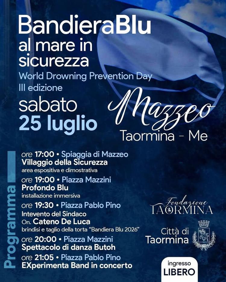 🌊 BANDIERA BLU 2026: UN POMERIGGIO DEDICATO ALLA SICUREZZA IN MARE A MAZZEO Sabato 25 luglio, Mazzeo ospiterà la terza...
