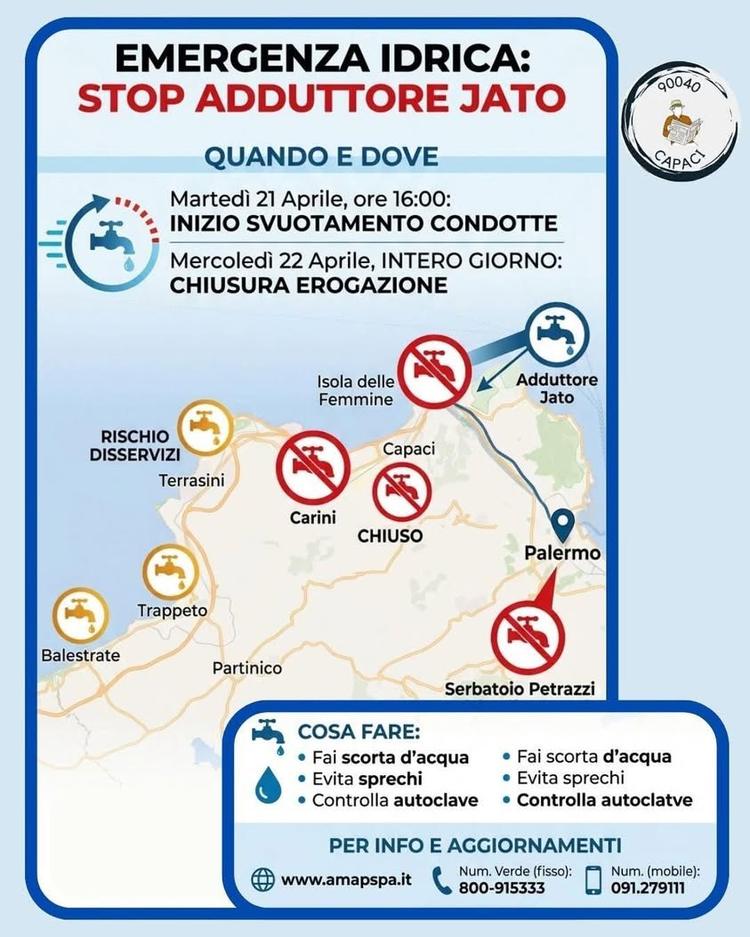💧 Emergenza idrica – Invito all’uso responsabile dell’acqua Si informa la cittadinanza che, a causa dei lavori in corso...