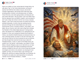 Trump attacca Leone XIV: “Debole e liberal”. I vescovi Usa: “Il Papa non è un rivale né un politico”