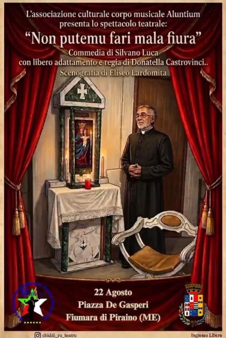📌Stasera Teatro a Fiumara!  Vi aspettiamo in Piazza De Gasperi, con lo spettacolo teatrale “Non putemmu fari mala fiura...