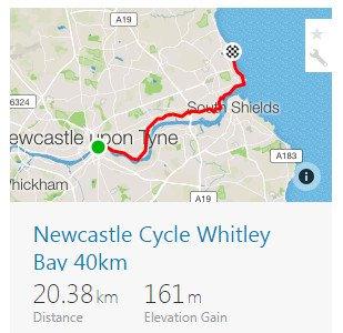 Route overview of the Whitley Bay & Back Seaside Cycle