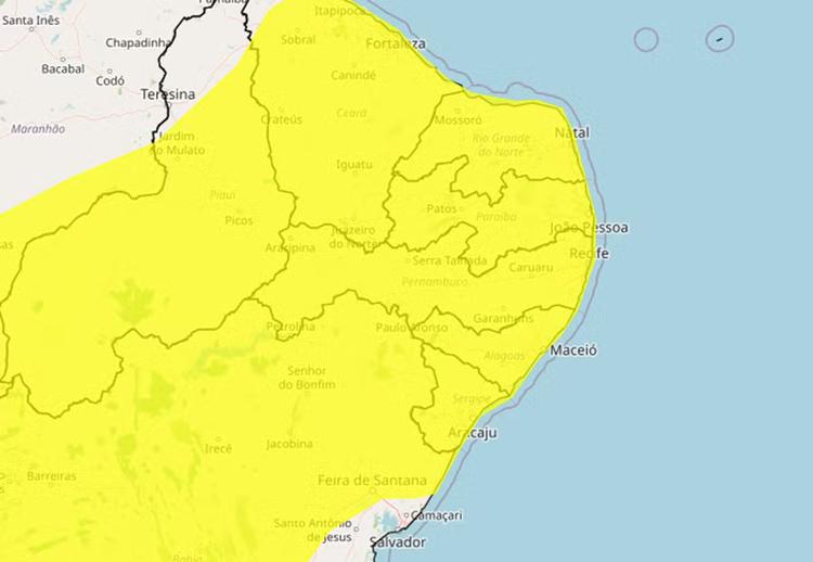 Ventos de até 60 km/h podem atingir interior de PE