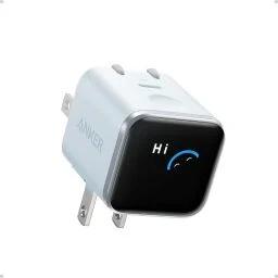 the Anker Nano Smart Display Charger in blue