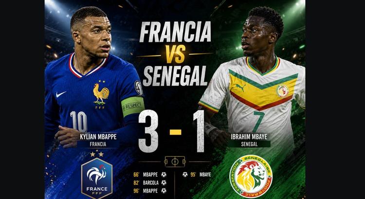 Francia 3-1 Senegal: Mbappé firma un doblete histórico en el debut del Mundial 2026 y sella una victoria sufrida pero contundente