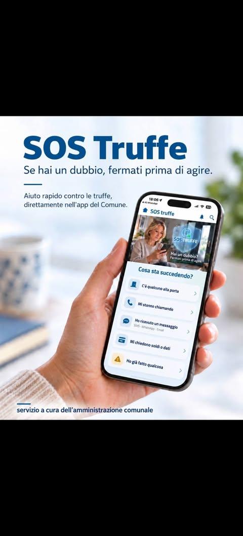 🚨 SOS Truffe: un aiuto semplice e immediato, direttamente nell’app del Comune. Hai ricevuto una chiamata sospetta? Un m...