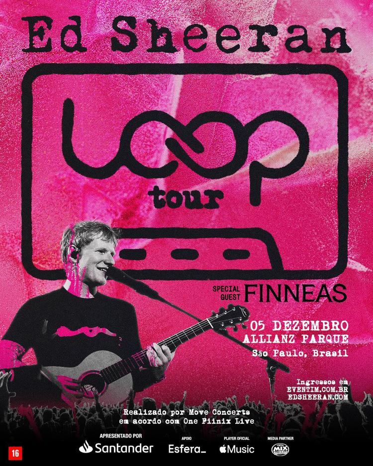 ED SHEERAN anuncia show da nova turnê mundial 'LOOP TOUR' no Brasil