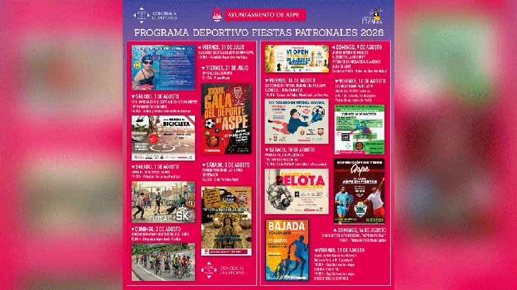 #Aspe: El deporte llenará las fiestas con una veintena de actividades para todos los públicos