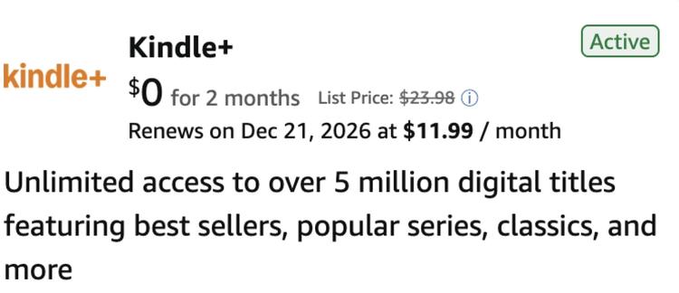 The Kindle+ membership live