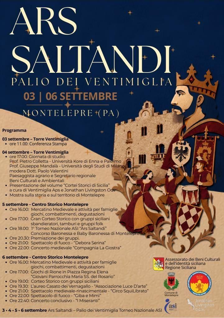 🏰 Ars Saltandi: Il Palio dei Ventimiglia a Montelepre! 🏰 Dal 4 al 6 settembre, Montelepre vi aspetta per una tre giorn...