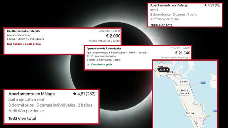 El 'boom' turístico de los eclipses: mil euros por noche en Soria este año y 5.000 en Cádiz el año que viene