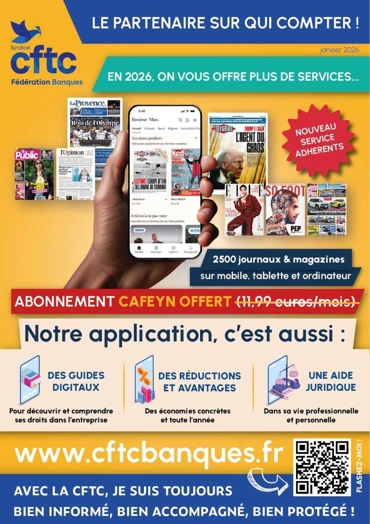 En 2026, votre Fédération CFTC Banques vous offre PLUS de services !