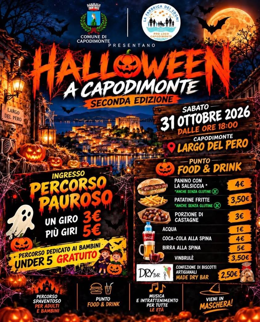 🎃👻 HALLOWEEN A CAPODIMONTE – SECONDA EDIZIONE! 👻🎃 La notte più spaventosa dell’anno sta per arrivare e Capodimonte è...