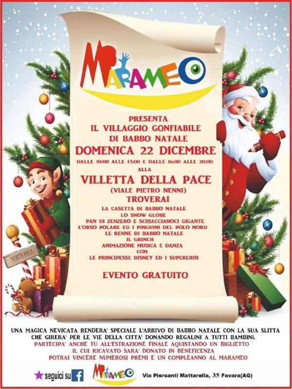 Il Villaggio Gonfiabile di Babbo Natale (dalle 10:00 alle 13:00 e dalle 16:00 alle 20:00) alla Villetta della Pace
