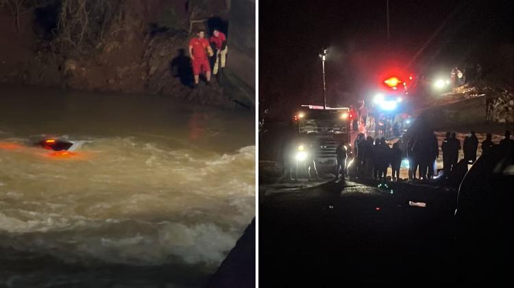 Carro de família cai de ponte e criança de 4 anos desaparece em rio, no Paraná