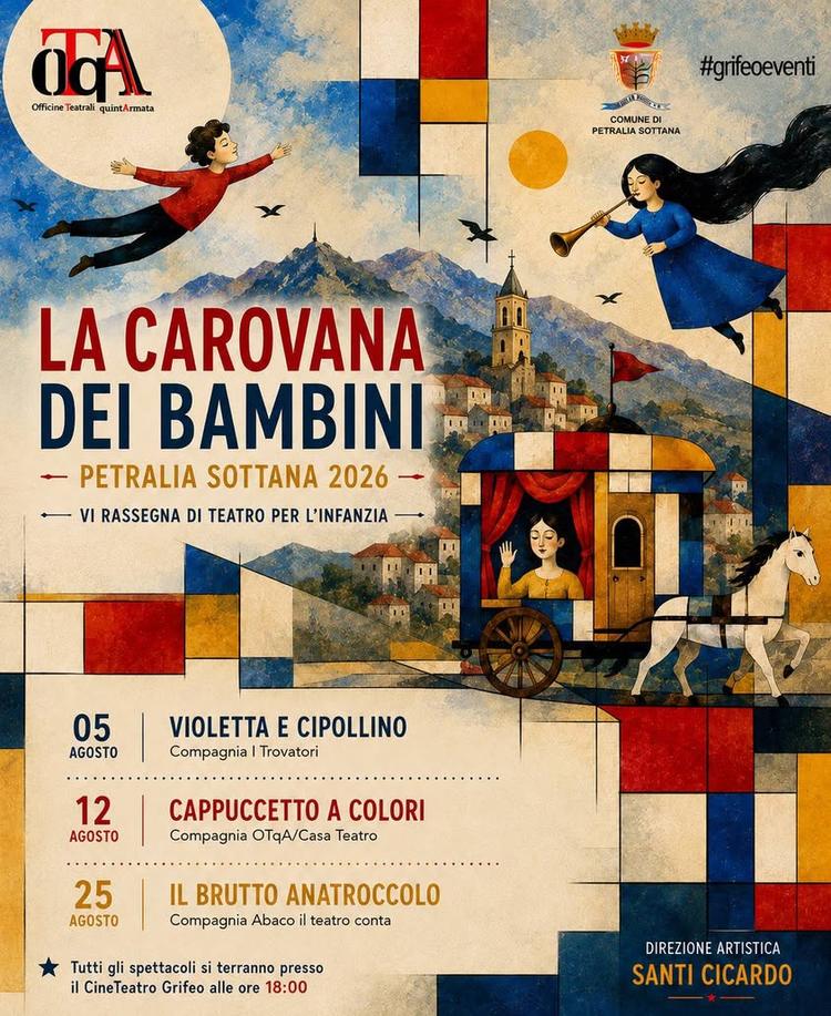 🚂LA CAROVANA DEI BAMBINI🚂  •VI Rassegna di Teatro per l'Infanzia• 🗓 5 AGOSTO 2026 MERCOLEDÌ  🎭 "Violetta e Cipollino...