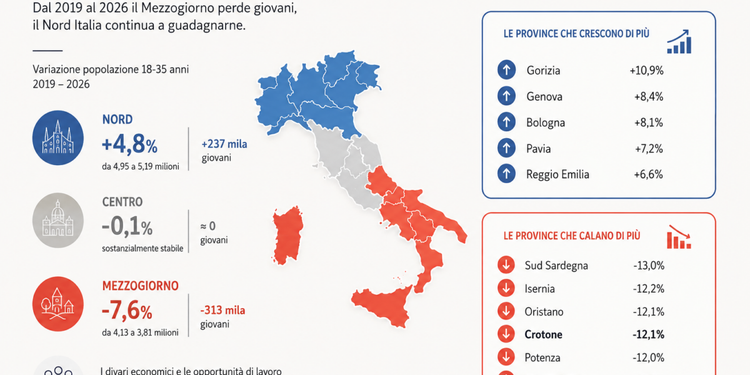 Giovani in fuga dal Sud, Crotone e Reggio Calabria tra le province più colpite dal calo dei residenti