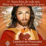 Missa do Sagrado Coração de Jesus, toda 1ª sexta-feira do mês às 8h e às 12h