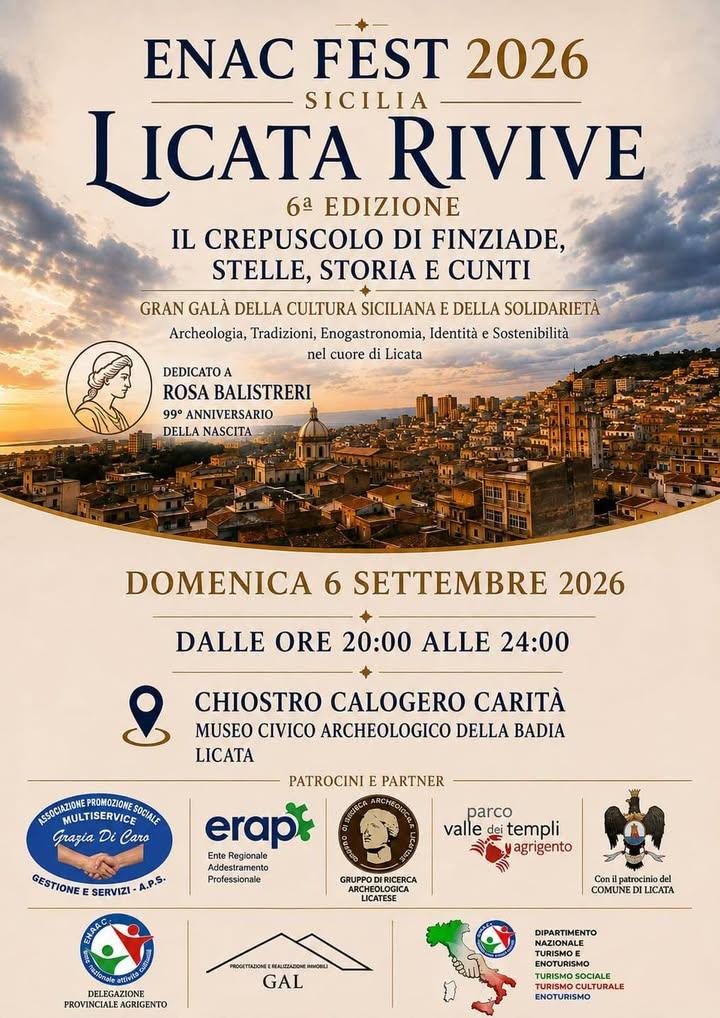✨ Finziade Project protagonista a “Licata Rivive” – ENAC FEST 2026 Siamo lieti di annunciare che, nell’ambito della 6ª e...