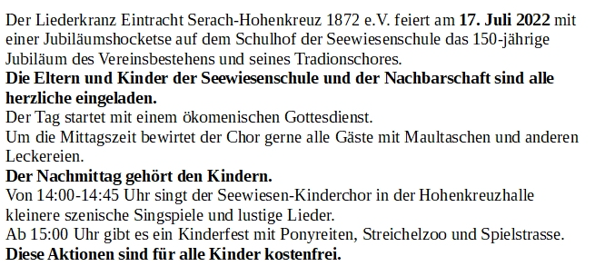 Liederkranz-Hocketse (Chor) am 17.7.2022