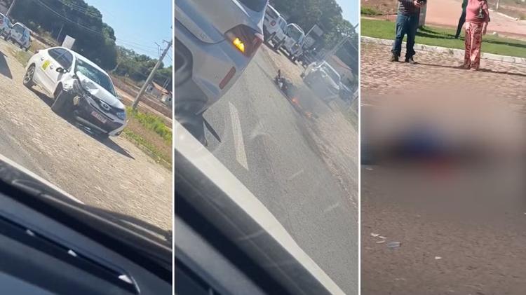 Motociclista de 18 anos morre após bater moto contra táxi na BR-343