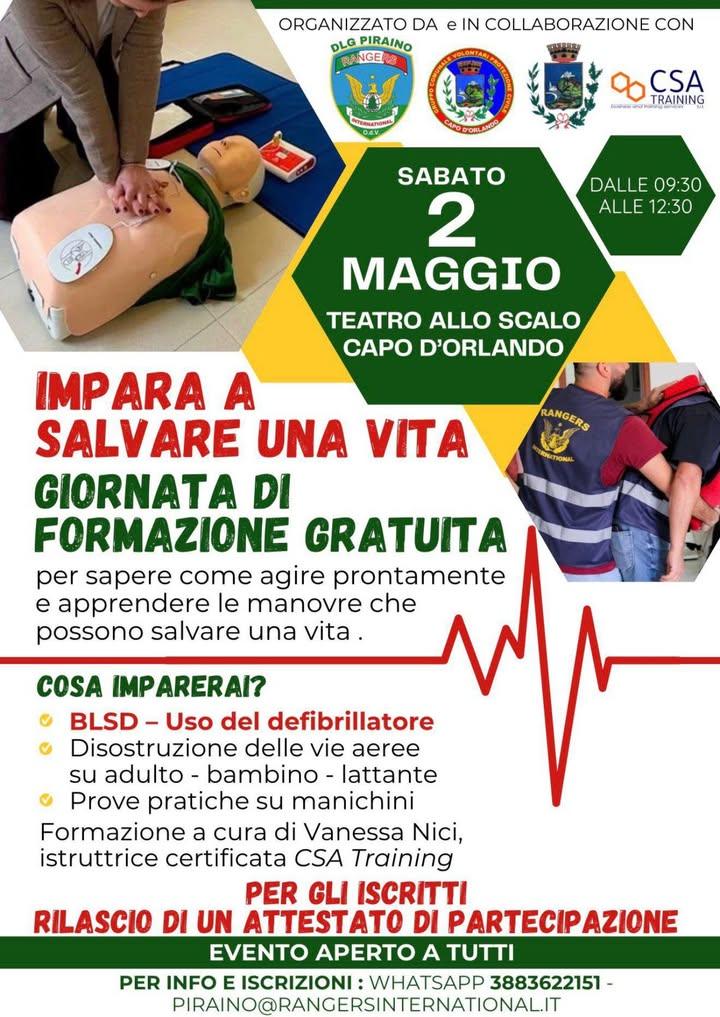 “Impara a salvare una vita”, giornata di formazione gratuita per apprendere le manovre che possono salvare una vita 🫀 A...