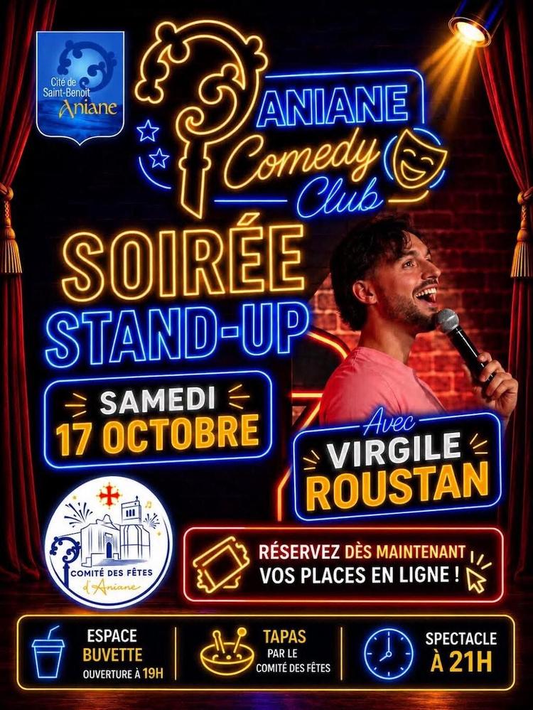 Virgil Roustan en haut de l'afiche à Aniane, le 17 octobre au soir.