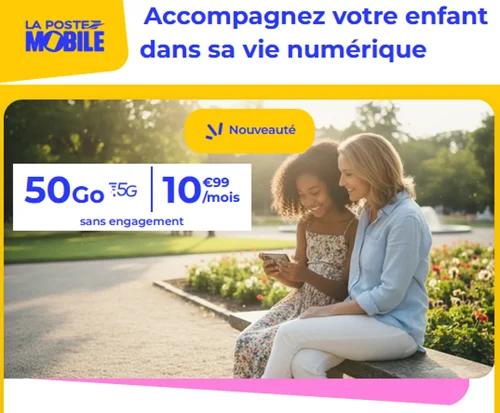🛡️ La Poste Mobile, forfait 5G illimité/50Go à 11€/mois