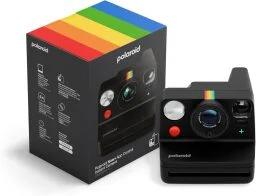 polaroid now+ 3rd generation i-type instant film camera against a white background