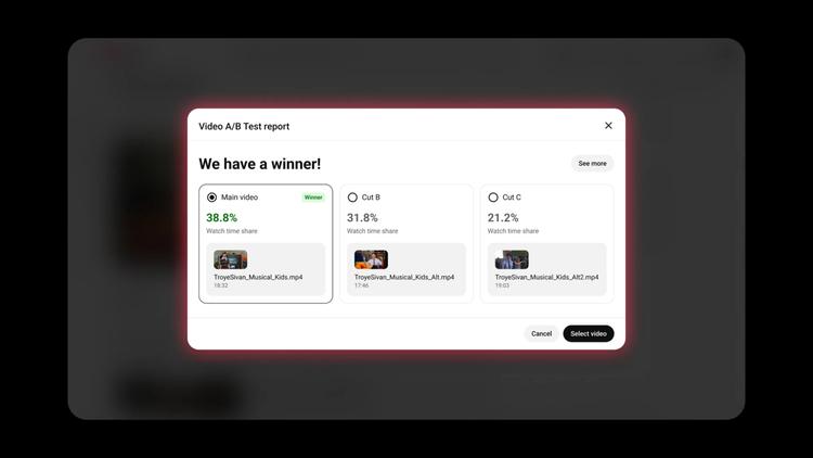 Video A/B testing