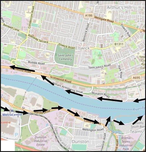 Part 3 of the Newcastle Run River Tyne Half Marathon West (22km) along the River Tyne