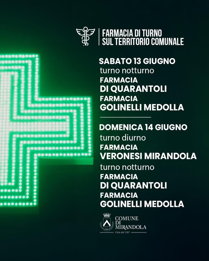 𝗙𝗔𝗥𝗠𝗔𝗖𝗜𝗘 𝗗𝗜 𝗧𝗨𝗥𝗡𝗢 - Di seguito le farmacie aperte - a 𝗠𝗶𝗿𝗮𝗻𝗱𝗼𝗹𝗮 e sul territorio - a cui rivolgersi in caso di necessità nel fin...